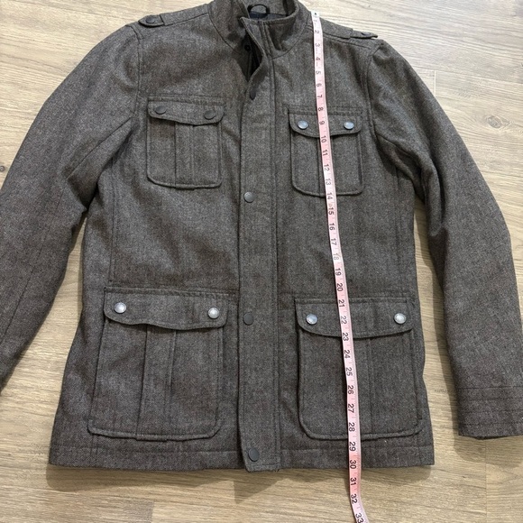 Marc Anthony Wool Blend Gray Bomber Zip Jacket Men's Sz M Charcoal Pockets Lined - Picture 6 of 14